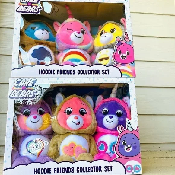 CARE BEARS Plush Hoodie Collector Sets Complete NIB